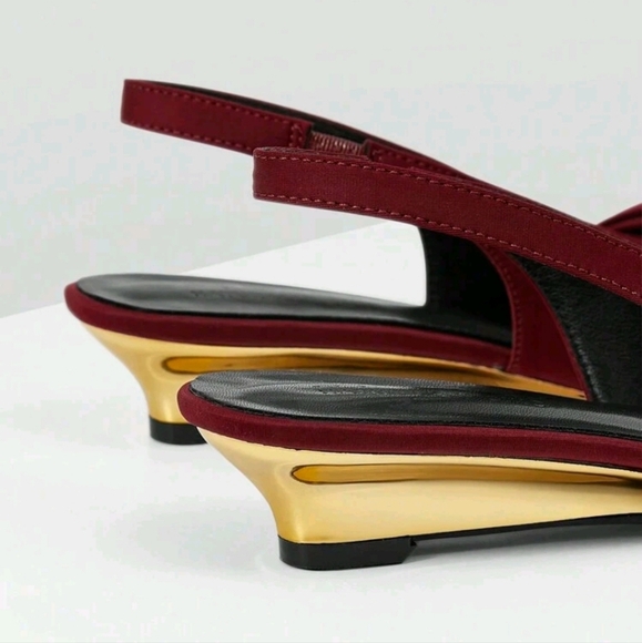 WOMEN ELEGANT BOWKNOT DECOR POINTED TOE WEDGE HEELS FOR CHRISTMAS - Picture 3 of 5